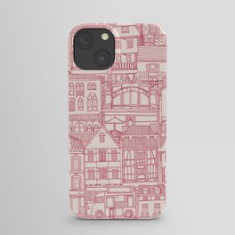 cafe buildings pink iPhone Case