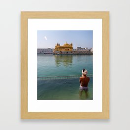 Pilgrimage to Golden Temple, India Framed Art Print