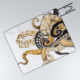 Metallic Octopus Picnic Blanket