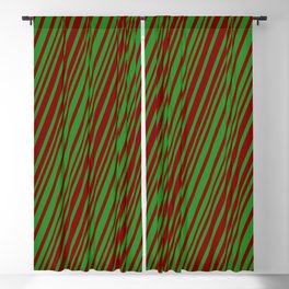 [ Thumbnail: Forest Green and Maroon Colored Lines/Stripes Pattern Blackout Curtain ]