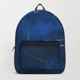 Kintsugi Electric Blue #blue #gold #kintsugi #japan #marble #watercolor #abstract Backpack | Painting, Bluegoldpainting, Marbletexture, Bluegold, Bluedesign, Goldenhome, Japan, Goldenpainting, Goldendecor, Watercolor 