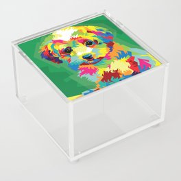Maltipoo Dog Pop Art Illustration Acrylic Box