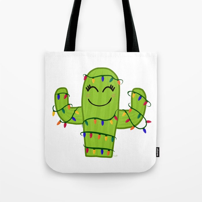 Merry and Bright Cactus Tote Bag