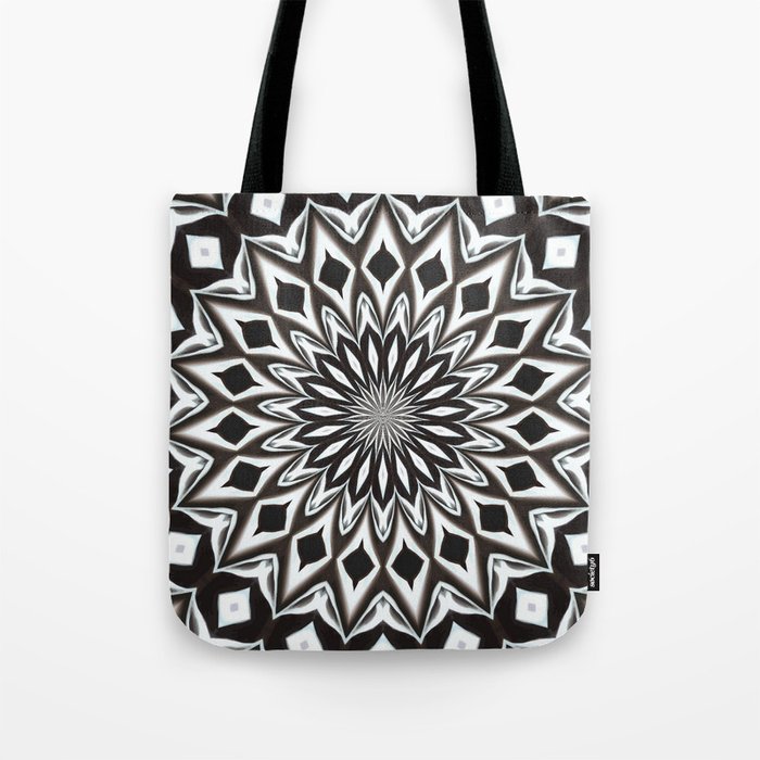 Black And White Decorative Mandala Tote Bag