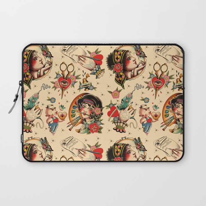 Makers Gonna Make Pattern Tea Stain Laptop Sleeve