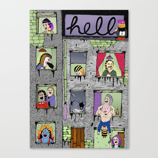 IT'S ALWAYS DARK IN HELL Canvas Print