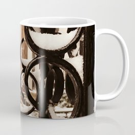 Harlem brownstones under the snow close up Coffee Mug