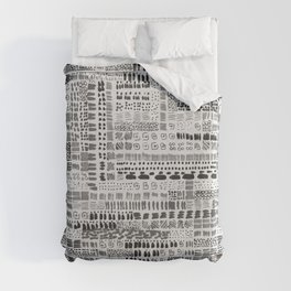 black and grey ink marks hand-drawn collection Duvet Cover