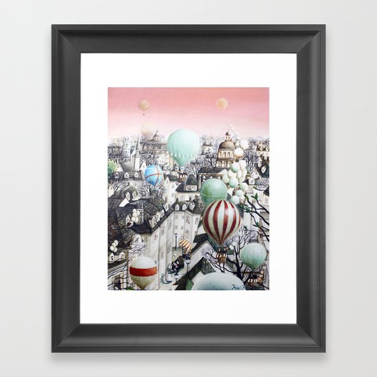 Balloon travel Framed Art Print