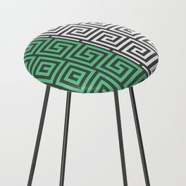 Green Geometric Shapes Counter Stool