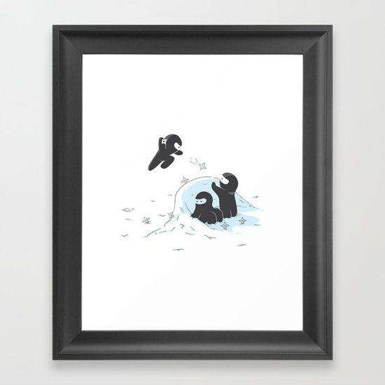 Ninjas do not camouflage well in winter Framed Art Print