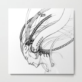 Medusa Metal Print | Black and White, Medusa, Android, Droid, Robot, Drawing, Adjutant 