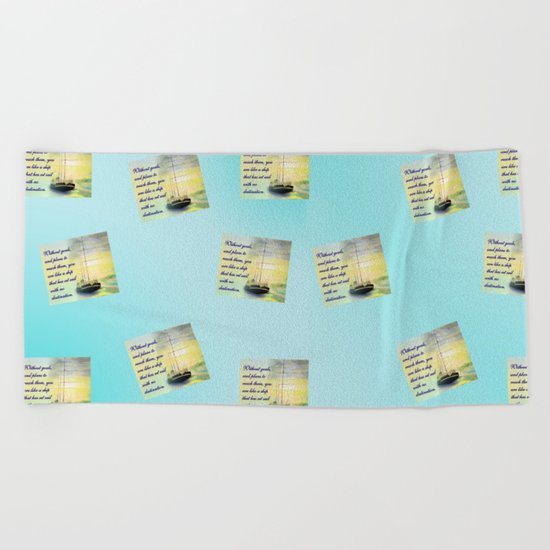 Without goals and plans Beach Towel