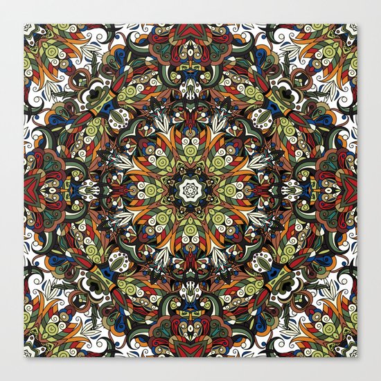 Boho Geometric Mandela Pattern 1 Canvas Print