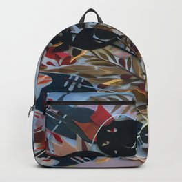 The Centerpiece- Abstract Botanical Collage Backpack