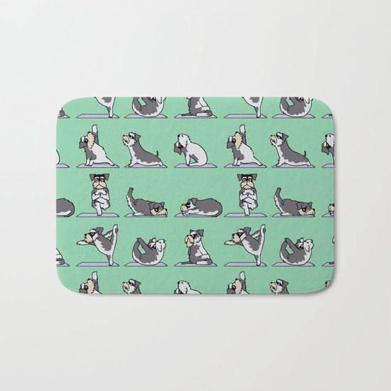 Miniature Schnauzer yoga Bath Mat
