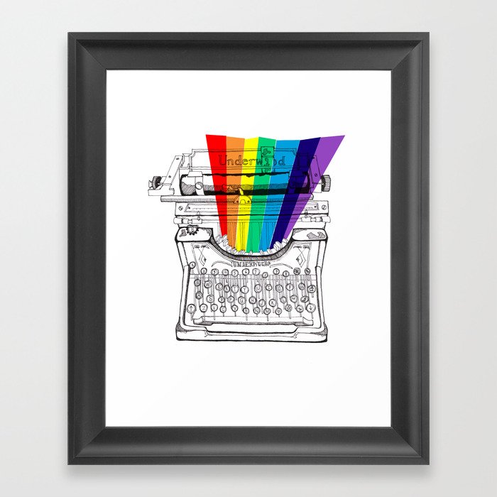 underwood typewriter with a sliver of rainbow Framed Art Print