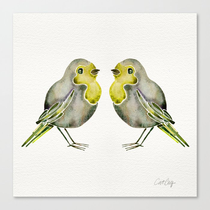 Little Yellow Birds Canvas Print