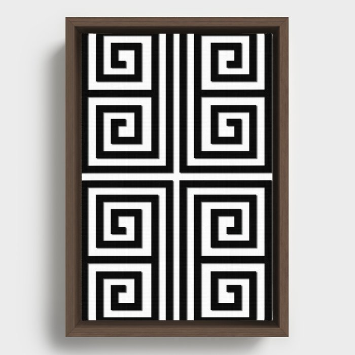 Greek Rug Pattern Framed Canvas