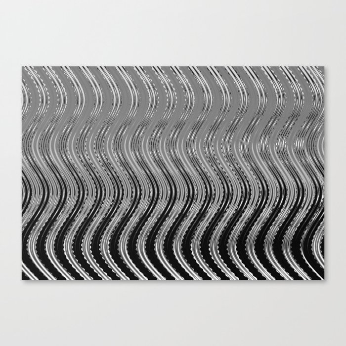 Silver Symphony: Shades of Grey Ombre Wave Canvas Print