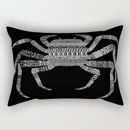 Crab (On Black) Rectangular Pillow