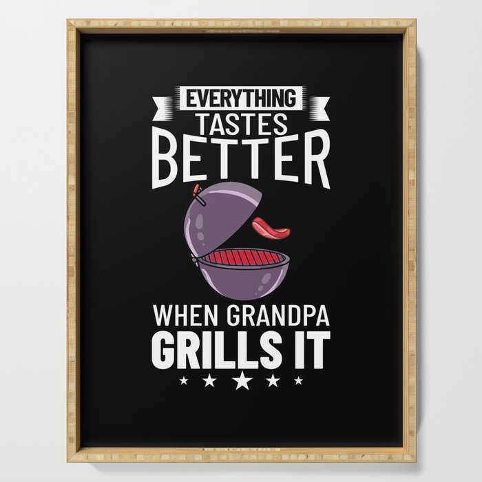 Grandpa Grilling BBQ Grill Smoker Master Serving Tray