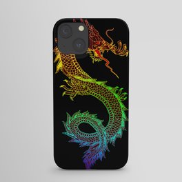 Traditional Chinese dragon in rainbow colors iPhone Case