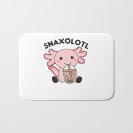 Snaxolotl Axolotl Bubble Tea Lovers Sweet Animals Bath Mat | Boba Tea, Ice Cream Lover, Eat, Snaxolotl, Lurch, Graphicdesign, Axolotls, Relaxed, Kawaii, Axolotl 