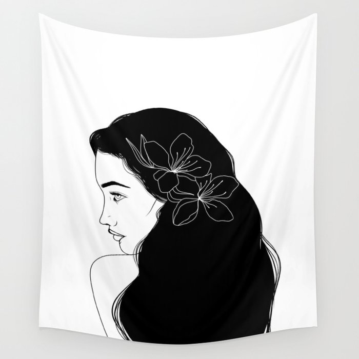 honeygirl | white Wall Tapestry