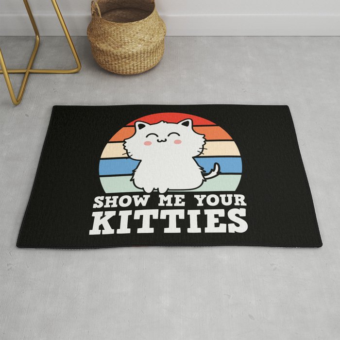 Show Me Your Kitties Vintage Rug