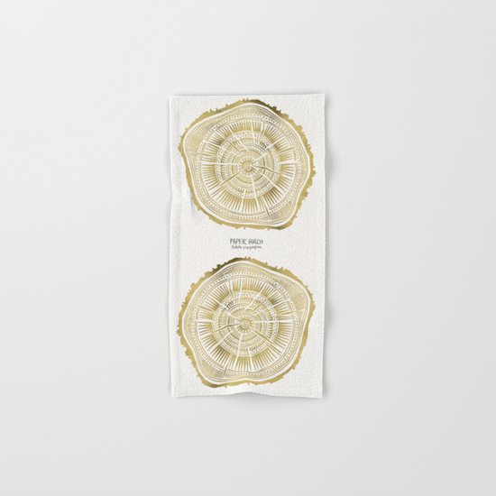 Paper Birch – Gold Tree Rings Hand & Bath Towel