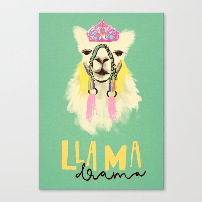 Llama drama queen Canvas Print