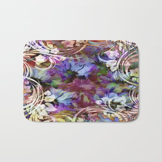 Fancy Midnight Floral Bath Mat