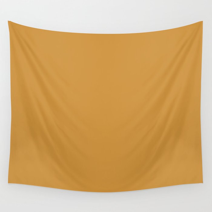Cosy Deep Mustard Yellow Solid Color Pairs  Farrow and Balls 2021 Color of the Year India Yellow 66 Wall Tapestry