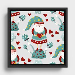 Beautiful Christmas Pattern Design Framed Canvas