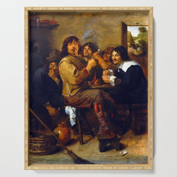 Adriaen Brouwer The Smokers Serving Tray