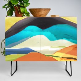 Sunny morning on the abstract bay Credenza
