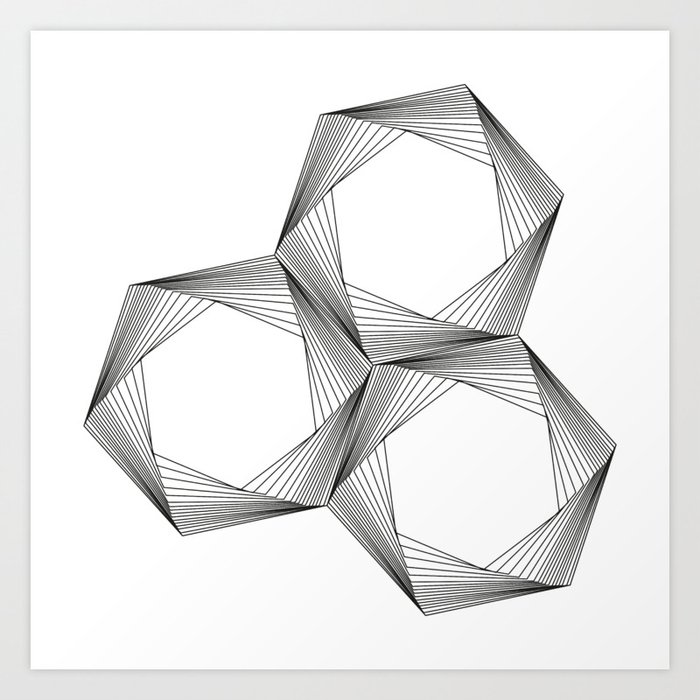 crazy hexagons Art Print