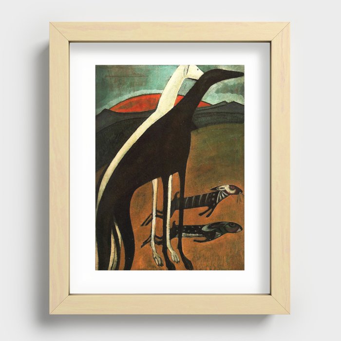 Os Galgos by Amadeo de Souza Cardoso - Portuguese Colorful Expressionism Recessed Framed Print