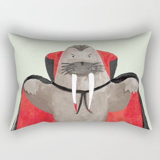 Vampire Walrus Rectangular Pillow