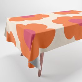 Tivoli Flowers Retro Floral Pattern Cream Orange Pink Cream Tablecloth