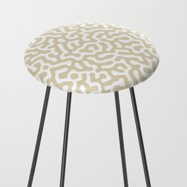 Beige and white seamless labyrinth pattern Counter Stool