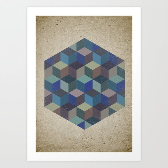 Dimension in blue Art Print