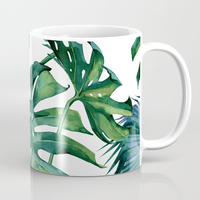 Classic Palm Leaves Tropical Jungle Green Kaffeebecher
