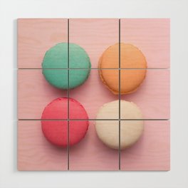 Pink French Macaroons Wood Wall Art