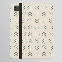 Arrow Lines Geometric Pattern 34 in Brown Beige Green iPad Folio Case