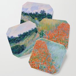 Poppy Field in a Hollow near Giverny Claude Monet Coaster