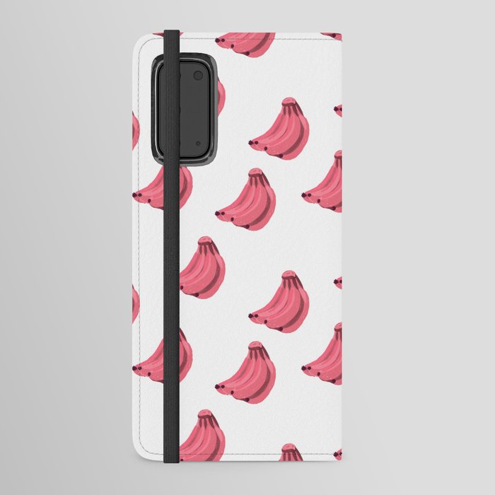 Bananas pink-white/transparent background Android Wallet Case