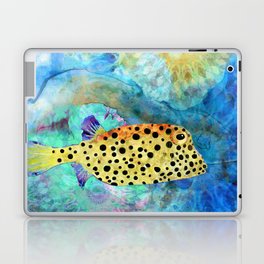 Sea Puffer - Colorful Spotted Blow Fish Art  Laptop Skin
