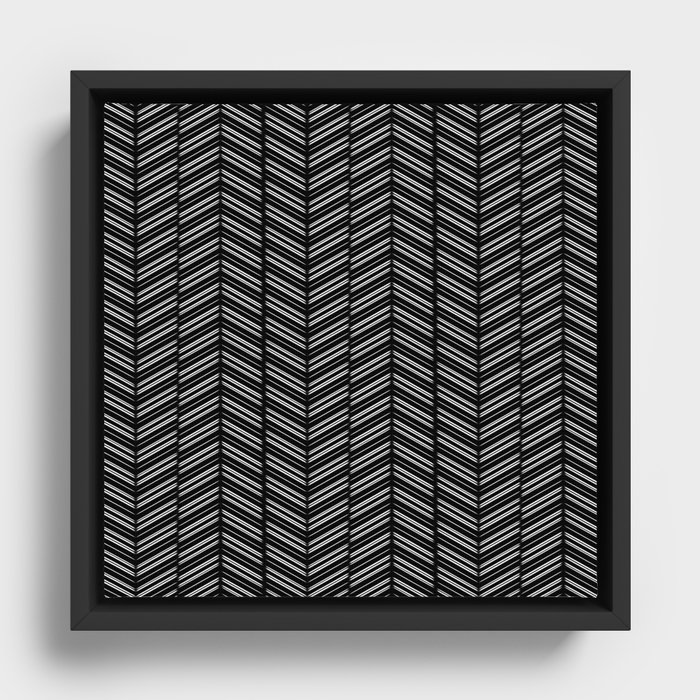 Herringbone (Black) Framed Canvas